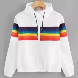 (3 for $30) Rainbow Windbreaker (sz XL)